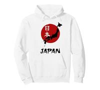 Soleil Levant Rouge du Japon avec Carte du Pays Symbole Japonais rétro Sweat à Capuche