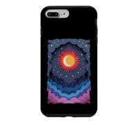 Soleil Lune Étoiles Nuit Nuages Doux Céleste Cosmos Ciel Coque pour iPhone 7 Plus/8 Plus