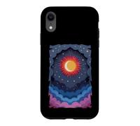 Soleil Lune Étoiles Nuit Nuages Doux Céleste Cosmos Ciel Coque pour iPhone XR