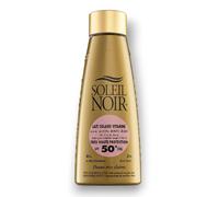 Soleil Noir - Lait Solaire Vitaminé SPF50+ Très Haute Protection Solaire UVA et UVB - Peaux Claires - Actifs Anti-Âge et Vitamines - Fabrication Française - Flacon avec Capsule Twist, 150 ml
