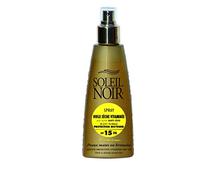 SOLEIL NOIR - Spray Huile Sèche Vitaminée aux actifs Anti-Âge - 15 Protection Moyenne - Peaux mates ou bronzées - 150ml