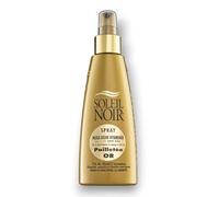 Soleil Noir - Huile Sèche Vitaminée Pailletée Or - Maquille et Embellit la Peau - Actifs Anti-Âge et Vitamines - Fabrication Française - Flacon Pompe, 150 ml