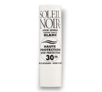 Soleil Noir - Stick Lèvres Blanc, Goût Vanille - SPF 30, Haute Protection Solaire - Nourrit, Hydrate, Protège - Huile de Macadamia, Beurre de Karité - Fabrication Française - 4g