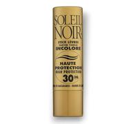 Soleil Noir - Stick Lèvres Incolore, Goût Vanille - SPF 30, Haute Protection Solaire - Nourrit, Hydrate, Protège - Huile de Macadamia, Beurre de Karité - Fabrication Française - 4g