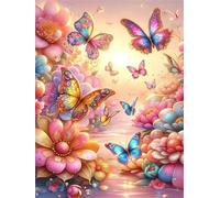 Soleil Papillon Puzzle 120 Pièces pour Adultes, Puzzle Impossible, Puzzles Classique pour Adulte, Puzzles Coloré Jeu de Famille et Team Building