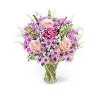 Soleil Rose - Arrangement de fleurs fraîches livré en main propre - Cadeau élégant avec envoi le lendemain - Idéal pour un anniversaire, un anniversaire de mariage, des condoléances