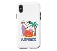 Soleil Sable et Spooks Tropical Halloween Plage Citrouille Fun Coque pour iPhone X/XS