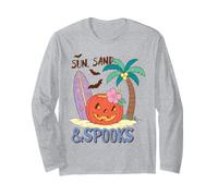 Soleil Sable et Spooks Tropical Halloween Plage Citrouille Fun Manche Longue