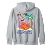 Soleil Sable et Spooks Tropical Halloween Plage Citrouille Fun Sweat à Capuche
