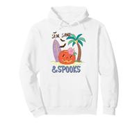 Soleil Sable et Spooks Tropical Halloween Plage Citrouille Fun Sweat à Capuche