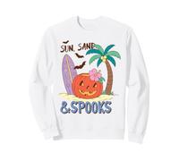Soleil Sable et Spooks Tropical Halloween Plage Citrouille Fun Sweatshirt