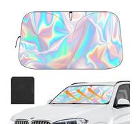 Soleil Voiture Pare Brise,145 x 80 cm Pliable Pare Soleil Pare Brise,Pare Brise Voiture Avant IntéRieur,Brise de Voitures Parapluie Laser Résistant aux UV pour la Plupart des Voitures
