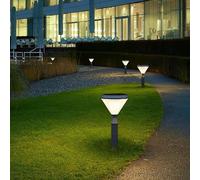 Soleils de Minuit Borne Solaire de Jardin Verra, Éclairage LED, IP65 Étanche, Aluminium & Polycarbonate, 52cm x 26cm, Batterie 3.2V/8Ah, Panneau Solaire 4.5W