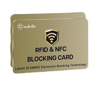 soleilx Carte de Protection RFID et NFC, Verrouillage Électronique 13.56MHz, Technologie de Sécurité pour Cartes de Crédit, Imitation or, Standard Carta Di Credito, Moderne