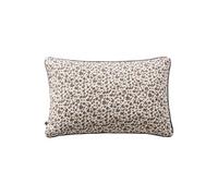 SOLENE - Coussin Déhoussable 40x60cm Gaze de Coton Imprimé Tâcheté Brun -