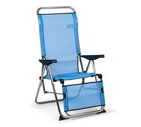 Transat Relax 5 Positions Solenny avec Appui Anatomique Bleu / Blanc Blanc