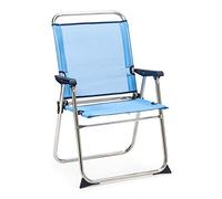 Solenny Chaise de Plage Pliante Marinera Dossier Haut Bleu 58x58x90 cm