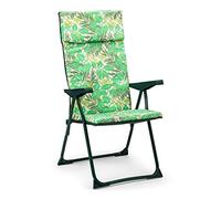 Solenny Chaise Pliante de Jardin inclinable et rembourrée 62 x 60 x 108 cm 5 Positions et tête Anatomique Tissu Lavable et Pieds stabilisateurs pour Plus de sécurité
