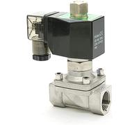 Solenoid Valves Stainless Steel 3/8 /1/2 Orifice 15mm 16 Bar Normally Open Pilot Solenoid Valve SS304 Water Seals Useful(Ac 110v,SPU15K)