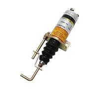 Solénoïde d'arrêt de carburant 12 V, électrovanne d'arrêt 1502-12C7U2B2S1 366-07197 SA-3405T, remplacement pour moteur d'excavatrice Lister Petter LPWS LPWT LPWT avec support 2 broches