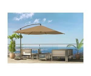 Solenzara Bulle Chocolat : Parasol Led Déporté 3x3m Marron