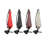 Parasol LED déporté carré 3x3m écru SOLENZARA NEON