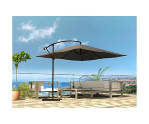 Solenzara parasol gris déporté carré 3 x 3 m