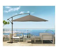 Solenzara À Led Gris : Parasol À Led Déporté 3x3m Gris