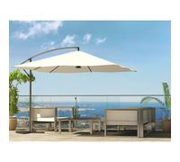 Solenzara - parasol led carré déporté 3x3 écru