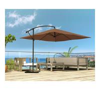 Solenzara - parasol led carré déporté 3x3 marron