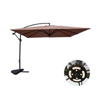 Solenzara parasol marron déporté carré 3 x 3 m led