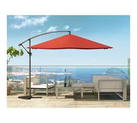 Solenzara - parasol led carré déporté 3x3 terracotta