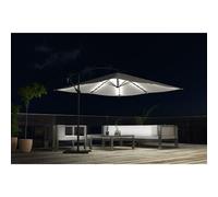 Solenzara Bulle ?Cru : Parasol Led D?Port? 3x3m Beige