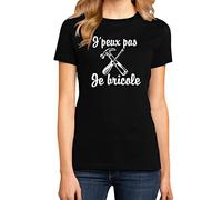 Solenzo T-Shirt Femme Bricolage J'peux Pas Je Bricole (M, Noir)