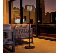 Lumisky Lampadaire lumineux solaire SOLEO – poly rotin gris, LED blanc chaud H145 cm