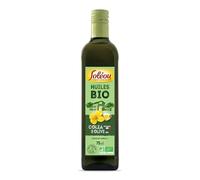 SOLEOU Huile Bio Colza & Olive - Bouteille en Verre 75 vec Bec Verseur Rétractable - Riche en Oméga 3 - Origine France - Format Pratique pour Cuisine Quotidienne - Lot de 3