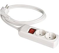 Solera 8012IL bipolaire Base-2 prises et 1 rallonge de 1,5 m avec Interrupteur Lumineux avec latéral 16A 250 V.