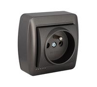 Solera - Prise française 2P+T 16A 250V en saillie noir graphite Noir