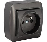 Solera - Prise française 2P+T 16A 250V en saillie noir graphite Noir