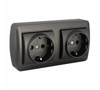 Solera Prise murale 2p+t graphite 16 A 250 V double