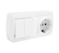 solera Sol Base double bipolaire avec TT latéral, double commutateur et avec obturateur 74 x 72 x 28 mm