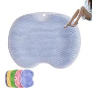 Solespa 2025 Hands-Free Foot Scrubber Mat - Suction Cup Shower Pad for Feet/Back, Non-Slip Exfoliating Cleaner w/Wall Mount - No Bending Foot-Spa Experience (Blue)