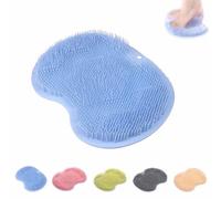 Solespa Hands-Free Silicone Foot Scrubber Mat,Foot Scrubber for Shower,Shower Massager Non-Slip Suction Cups Back Mat,Exfoliates & Massages,Improve Foots Circulation & Soothes Tired Feet (Blue)