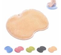 Solespa Hands-Free Silicone Foot Scrubber Mat,Foot Scrubber for Shower,Shower Massager Non-Slip Suction Cups Back Mat,Exfoliates & Massages,Improve Foots Circulation & Soothes Tired Feet (Yellow)