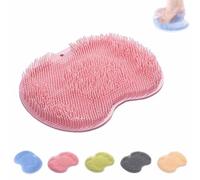 Solespa Hands-Free Silicone Foot Scrubber Mat,Foot Scrubber for Shower,Shower Massager Non-Slip Suction Cups Back Mat,Exfoliates & Massages,Improve Foots Circulation & Soothes Tired Feet (Pink)