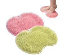 Solespa Hands-Free Silicone Foot Scrubber Mat, Foot Scrubber for Shower with Non-Slip Suction Cups, Non Slip, Easy to Clean (2Pcs C)