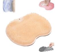 Solespa Hands-Free Silicone Foot Scrubber Mat, Solespa Foot Scrubber, Shower Feet Scrubbers Mat, with Non-Slip Suction Cups Suction Cups and Drain Holes, for Man Woman (Yellow,M)
