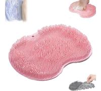 Solespa Hands-Free Silicone Foot Scrubber Mat, Solespa Foot Scrubber, Shower Feet Scrubbers Mat, with Non-Slip Suction Cups Suction Cups and Drain Holes, for Man Woman (Pink,M)