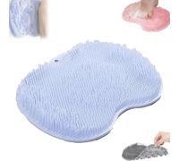 Solespa Hands-Free Silicone Foot Scrubber Mat, Solespa Foot Scrubber, Shower Feet Scrubbers Mat, with Non-Slip Suction Cups Suction Cups and Drain Holes, for Man Woman (Blue,L)