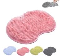 Solespa Hands-Free Silicone Foot Scrubber Mat, Solespa Foot Scrubber, Shower Feet Scrubbers Mat with Suction Cups & Drain Holes for Men & Women (pink)
